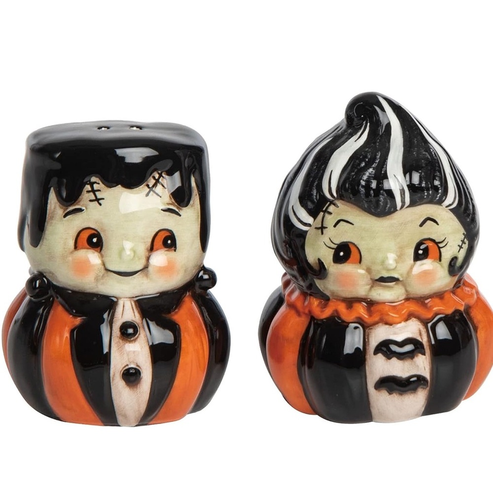 Johanna Parker Designs Mr. & Mrs. Frankenstein Salt & Pepper Set